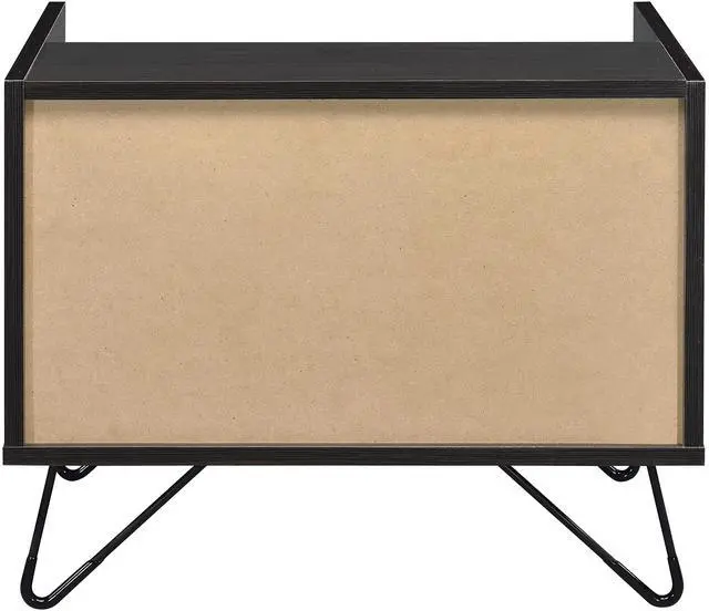 Alt view image 4 of 7 - Oak and Black Nightstand with 1 Drawer