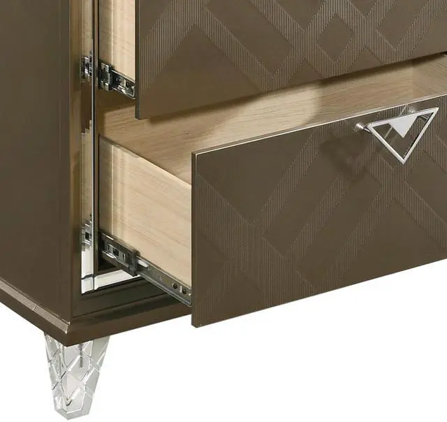 Alt view image 5 of 6 - Dark Champagne 2-drawer Nightstand