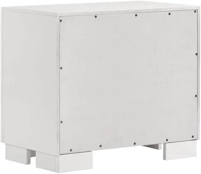 Alt view image 6 of 7 - Copper White 2-Drawer Rectangular Nightstand with Bar Handle Pulls