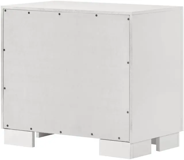 Alt view image 7 of 7 - Copper White 2-Drawer Rectangular Nightstand with Bar Handle Pulls