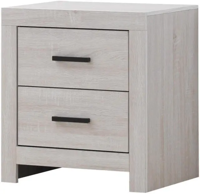 Alt view image 3 of 7 - Brantford Coastal White 2-Drawer Nightstand