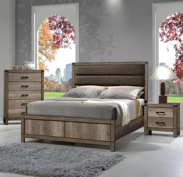 Alt view image 6 of 6 - 1pc Contemporary Tall Two Drawer Night Stand Bedroom Solid Wood Wooden Furniture Nightstand End Table Brown Melamine Finish Rustic