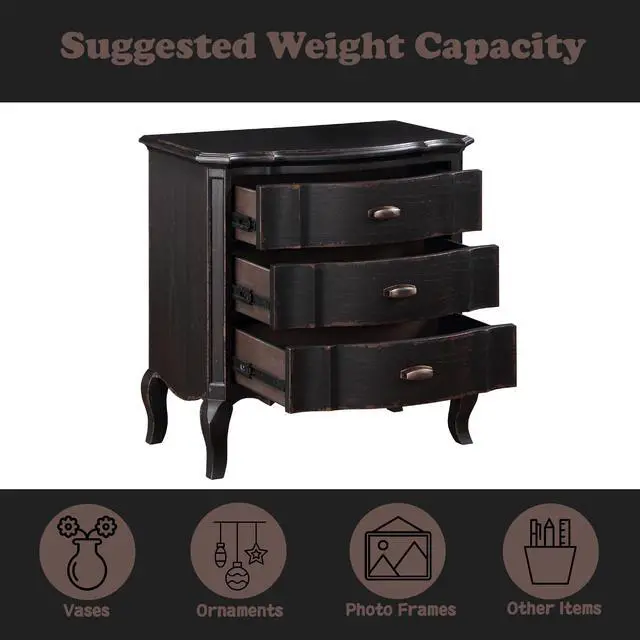 Alt view image 2 of 7 - Chelmsford Antique Black Finish Nightstand