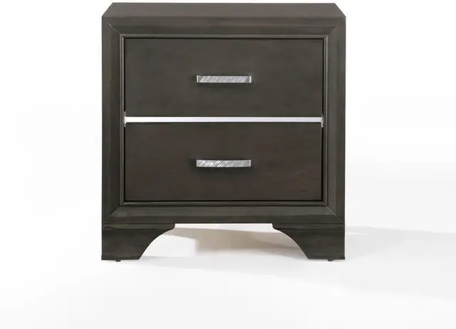Alt view image 3 of 7 - Carine II Gray Finish Nightstand