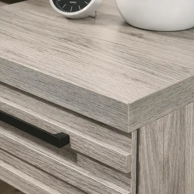 Alt view image 5 of 5 - Alvear Contemporary Wood Nightstand with Metal Base, One Size, Nightstand ONLY, Weathered Gray