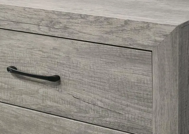 Alt view image 3 of 5 - 1pc Contemporary Two-Drawers Nightstand Bed Side Cabinet Wooden Furniture Rustic Gray Color