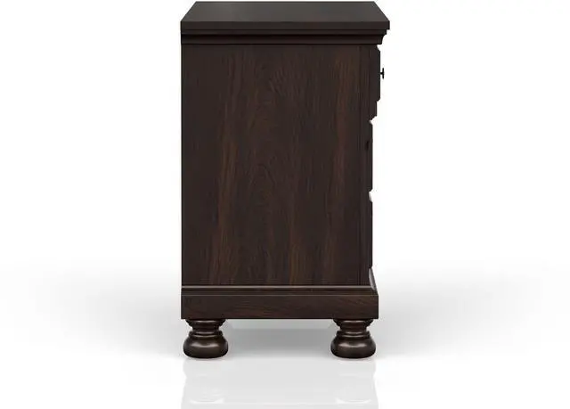 Alt view image 6 of 6 - Dark Cherry Nightstand Two Drawer