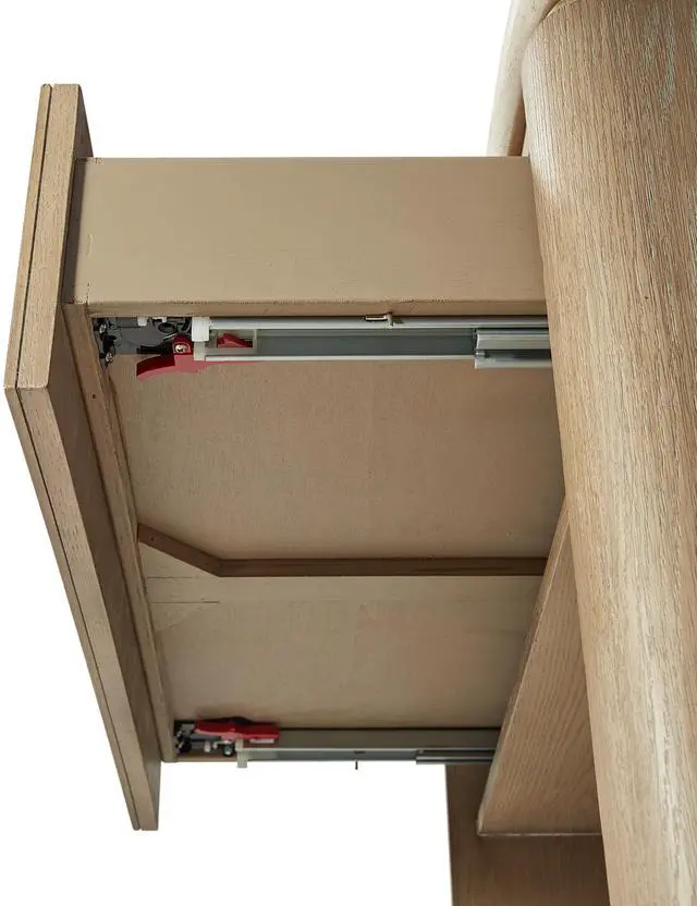 Alt view image 3 of 5 - Two Drawer Nightstand with Oak Veneer Drawer Fronts