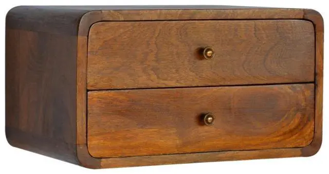 Alt view image 3 of 7 - Floating Curved Chestnut Bedside