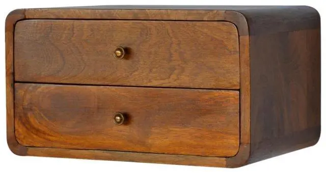 Alt view image 4 of 7 - Floating Curved Chestnut Bedside