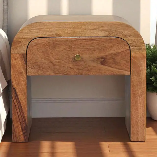 Main image of Darcy Nightstand Solid Wood, Single Box,Oak