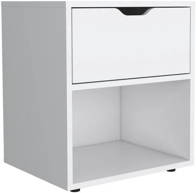 Alt view image 2 of 7 - DEPOT E-SHOP Adak 19.7" H Nightstand End Table with Open Shelf,White