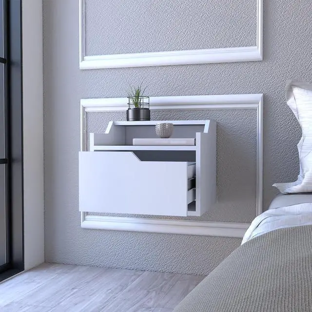 Alt view image 4 of 7 - Floating Nightstand Chester, Bedroom, White