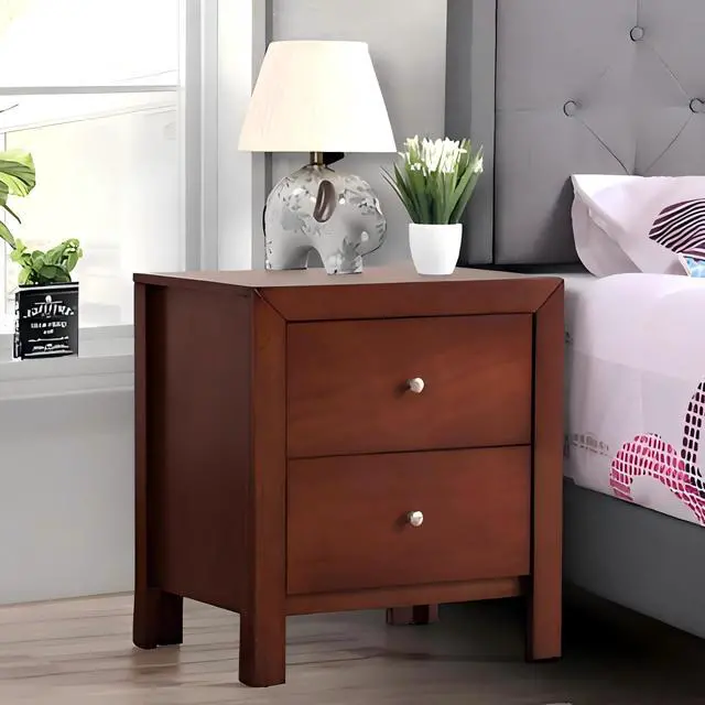 Main image of Elegant Cherry Nightstand With Storage