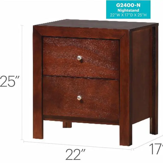 Alt view image 6 of 6 - Elegant Cherry Nightstand With Storage