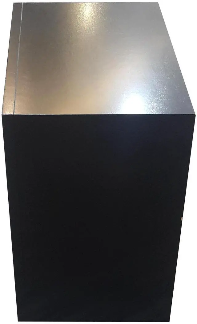 Alt view image 7 of 7 - Black 2-Drawer Nightstand with Tray