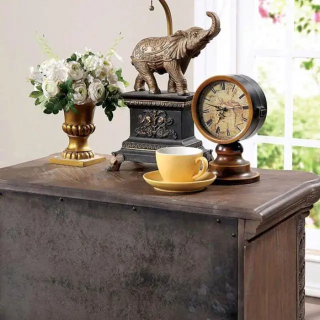 Alt view image 3 of 7 - Transitional Rustic Natural Tone 1pc Nightstand Only Solid wood 3-Drawers Bronze Round Knobs Bedside Table Bedroom Furniture