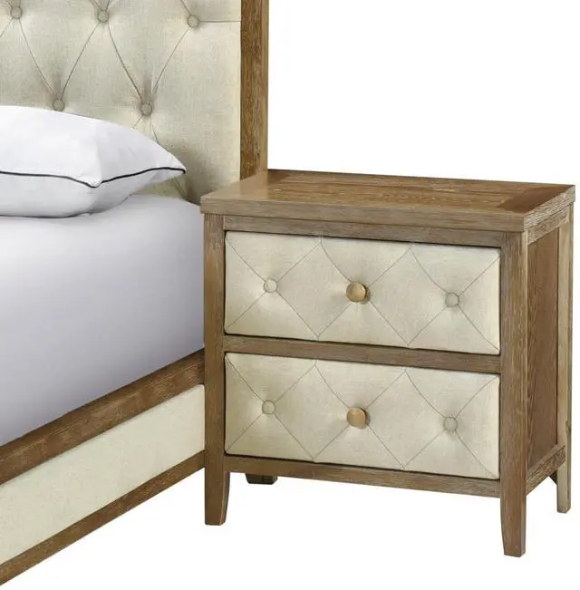 Alt view image 2 of 5 - Beautiful Walnut Finish Nightstand 1pc Designed Drawers Fronts Modern Bedroom Furniture