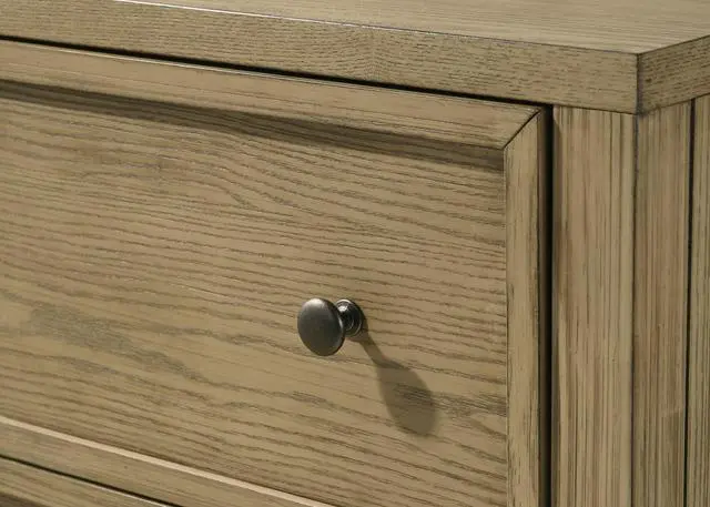 Alt view image 4 of 5 - 1pc Rustic 2-Drawer Nightstand with Open Shelf Wooden Bedroom Nightstand Tan / Beige Natural