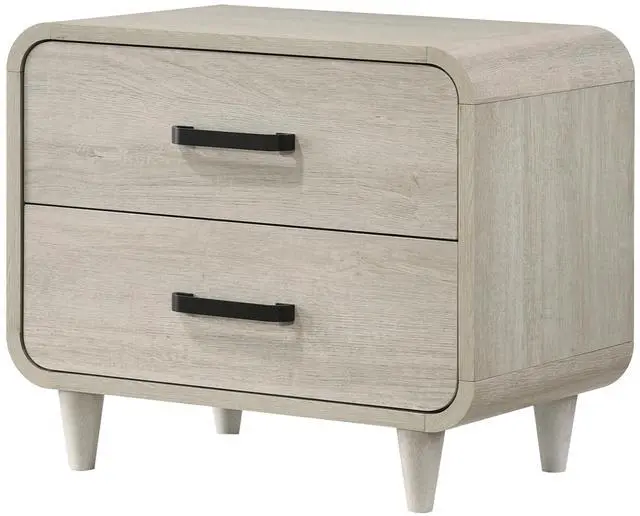 Alt view image 2 of 6 - 1pc Contemporary White Finish Ample Drawer Space Two Drawers Nightstand Storage Wooden Furniture Antique White Color