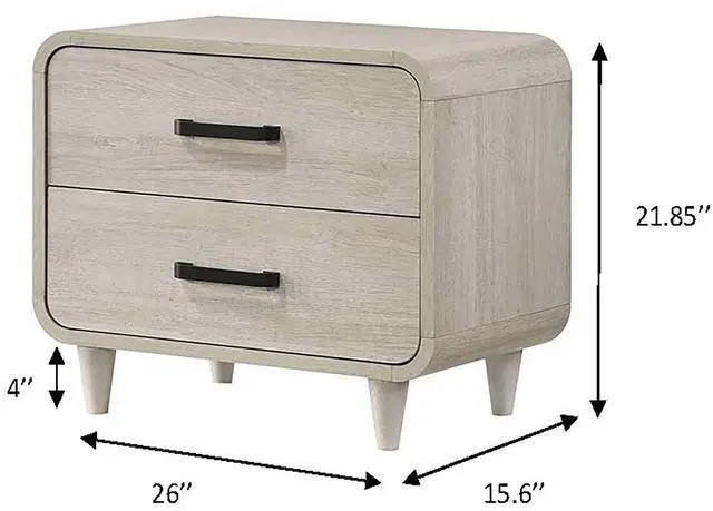 Alt view image 5 of 6 - 1pc Contemporary White Finish Ample Drawer Space Two Drawers Nightstand Storage Wooden Furniture Antique White Color