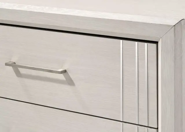 Alt view image 4 of 6 - 1pc Contemporary Two-Drawers Nightstand Bed Side Cabinet Wooden Furniture White/Beige Color