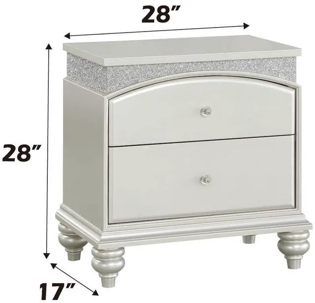 Alt view image 2 of 5 - Maverick Platinum Finish Night Stand