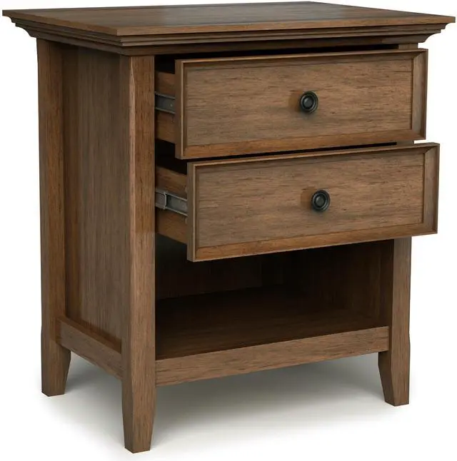 Alt view image 3 of 5 - Amherst - Bedside Table - Rustic Natural Aged Brown
