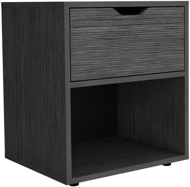 Alt view image 2 of 7 - 19.7" H Nightstand End Table with Open Shelf,Ligth Gray