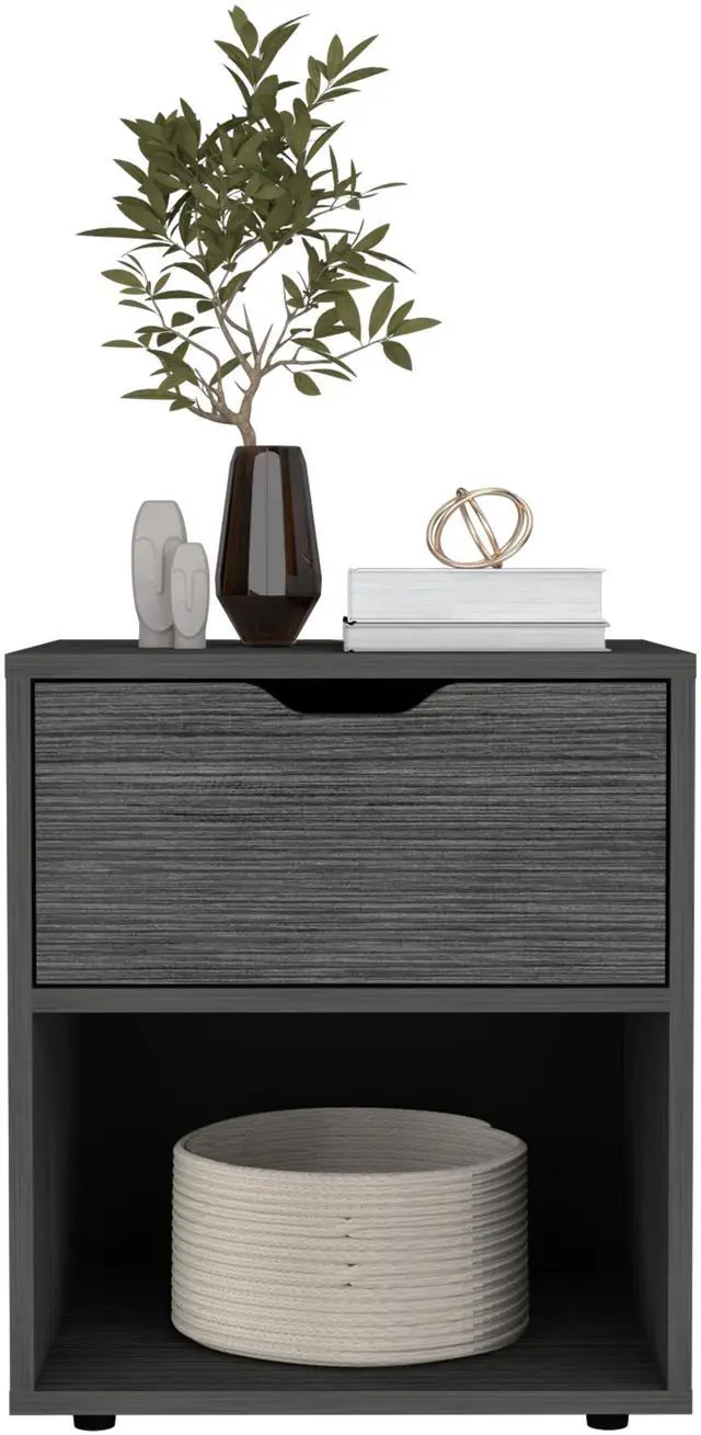 Alt view image 5 of 7 - 19.7" H Nightstand End Table with Open Shelf,Ligth Gray