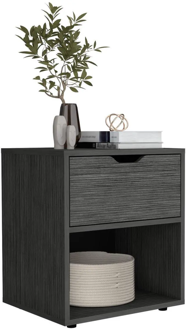 Alt view image 6 of 7 - 19.7" H Nightstand End Table with Open Shelf,Ligth Gray