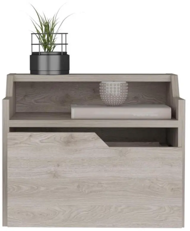 Alt view image 7 of 7 - Floating Nightstand Chester, Bedroom, Light Gray