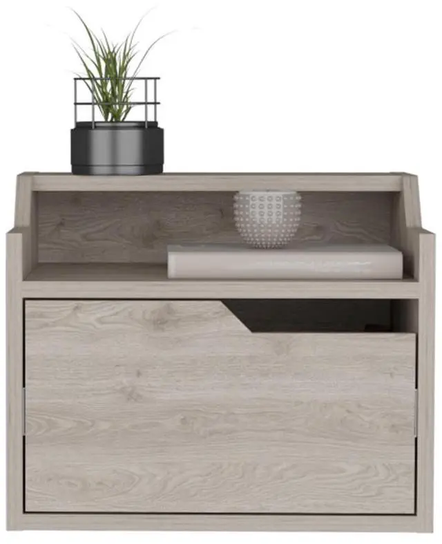 Alt view image 6 of 7 - Floating Nightstand Chester, Bedroom, Light Gray