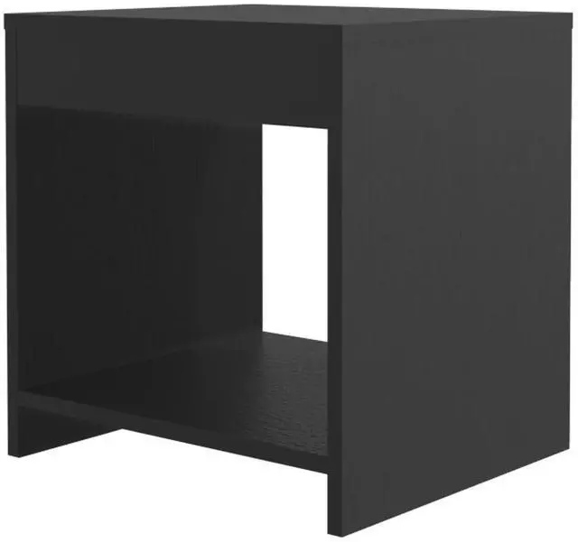 Alt view image 2 of 7 - Black Nightstand with Open Storage