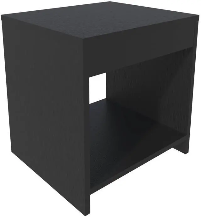 Alt view image 3 of 7 - Black Nightstand with Open Storage