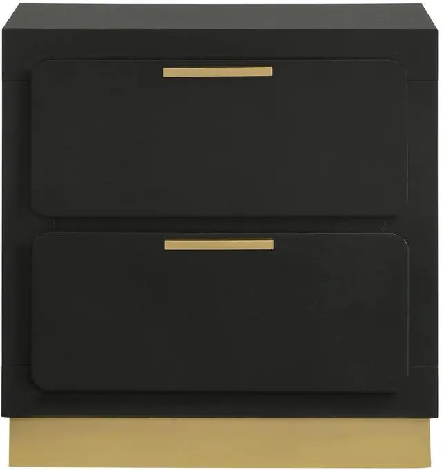 Alt view image 4 of 7 - Sophia Black 2-drawer Nightstand
