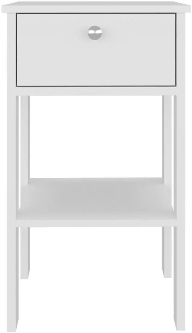 Alt view image 2 of 7 - Newcastle Nightstand With One Drawer And Open Shelf, Modern Bedside Table