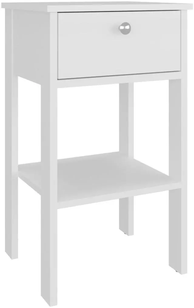Alt view image 6 of 7 - Newcastle Nightstand With One Drawer And Open Shelf, Modern Bedside Table