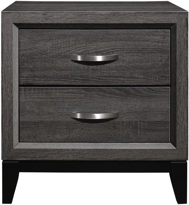 Main image of Contemporary Styling Gray Finish 1pc Nightstand Dovetail Drawers Unique Bedroom Furniture