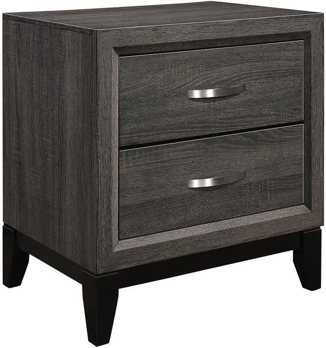 Alt view image 2 of 7 - Contemporary Styling Gray Finish 1pc Nightstand Dovetail Drawers Unique Bedroom Furniture