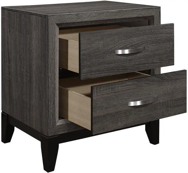 Alt view image 4 of 7 - Contemporary Styling Gray Finish 1pc Nightstand Dovetail Drawers Unique Bedroom Furniture