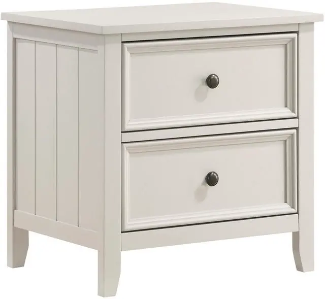 Alt view image 3 of 7 - Classic White Finish Bedroom Nightstand of 2 Drawers Storage 1pc Modern Furniture Farmhouse Style Bedside Table