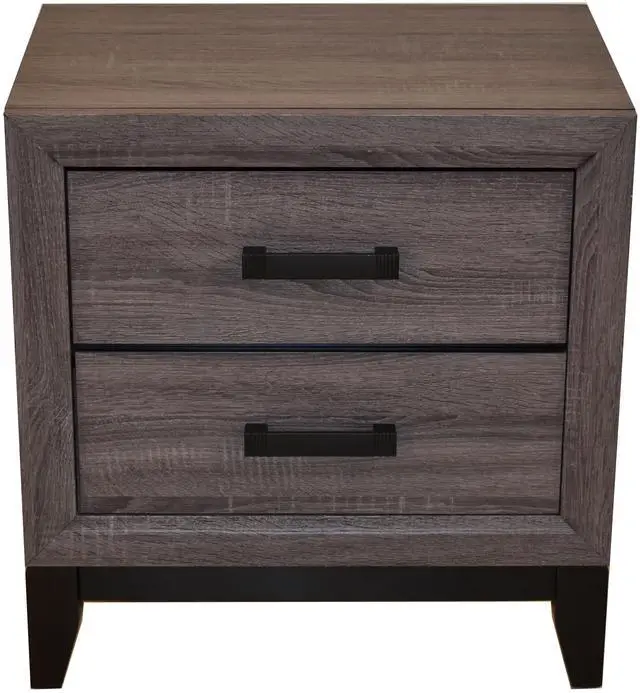 Main image of Contemporary Style 2-Drawer Nightstand Made with Wood in Gray