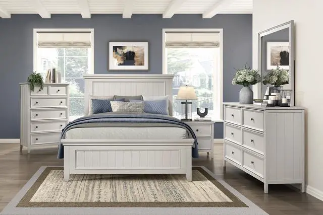 Alt view image 6 of 7 - Classic White Finish Bedroom Nightstand of 2 Drawers Storage 1pc Modern Furniture Farmhouse Style Bedside Table