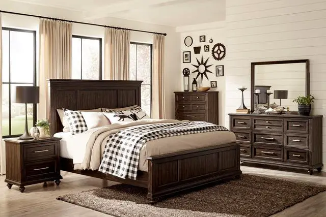 Alt view image 6 of 7 - Solid Transitional Style Bedroom 1pc Nightstand of 2 Drawers Traditional Framing Driftwood Charcoal Finish Wooden Furniture