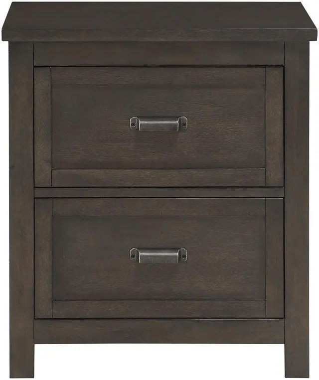 Alt view image 2 of 7 - Transitional Style Bedroom Furniture 1pc Nightstand of 2 Drawers Dark Cherry Finish Wood