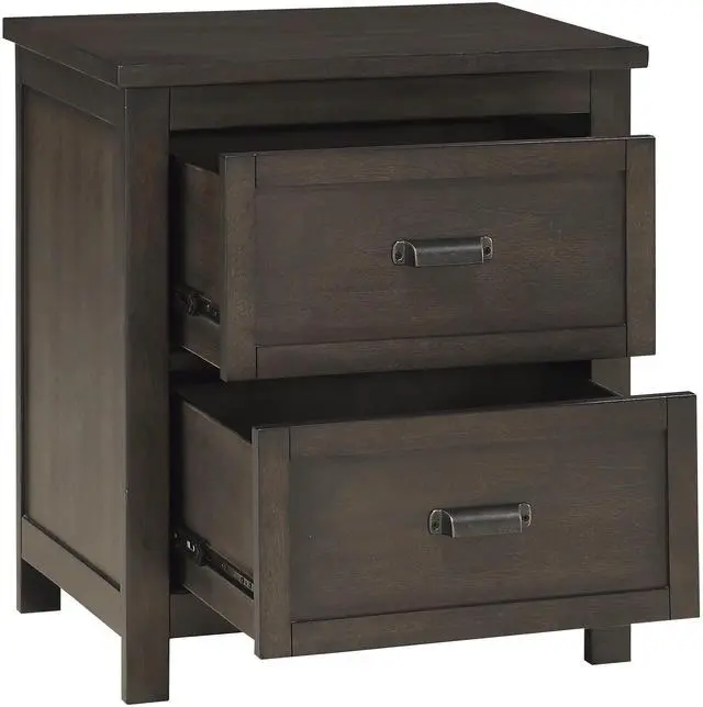 Alt view image 4 of 7 - Transitional Style Bedroom Furniture 1pc Nightstand of 2 Drawers Dark Cherry Finish Wood