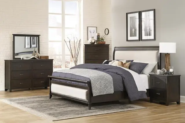 Alt view image 6 of 7 - Transitional Style Bedroom Furniture 1pc Nightstand of 2 Drawers Dark Cherry Finish Wood