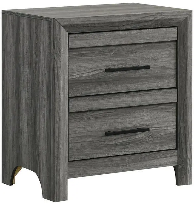 Alt view image 3 of 5 - Denver Modern Style 2-Drawer Night stand Made with Wood in Gray  same as G150108547  (NJ inventory)