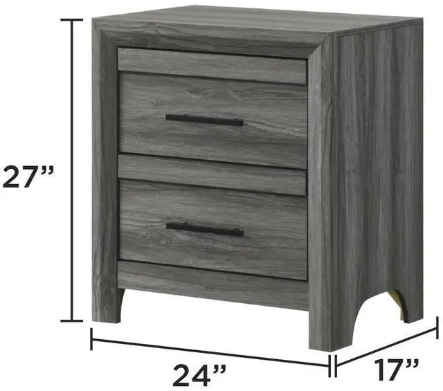 Alt view image 2 of 5 - Denver Modern Style 2-Drawer Night stand Made with Wood in Gray  same as G150108547  (NJ inventory)